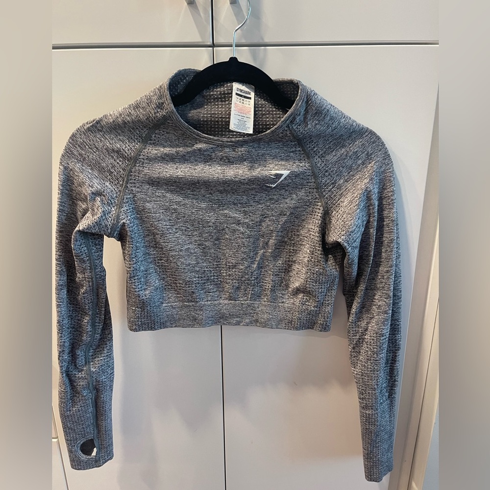 GYMSHARK Vital Seamless Long Sleeve Crop Top | Size L